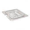Cambro 60CWCHN135 1/6 Size Clear Polycarbonate Camwear Food Pan Lid w/ Handles & Utensil Notch