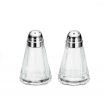 Tablecraft 80S&P 1 1/2 Ounce Clear Paneled Glass Salt and Pepper Shakers with Chrome Plated ABS Tops