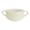 CAC GAD-46 6 oz. Porcelain Embossed Garden State Bouillon with Handles/Bone White