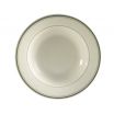 CAC GS-3 10 oz. Ceramic Greenbrier Soup Bowl with Green Band/American White