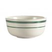CAC GS-95 9.5 oz. Ceramic Greenbrier Jung Bowl with Green Band/American White