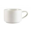 CAC RCN-23 - 7.5 oz. Porcelain Clinton Stacking Coffee Cup/Super White