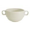 CAC REC-49 12 oz. Ceramic Rolled Edge Bouillon with Handles/American White
