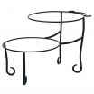 American Metalcraft TLSP1219 Ironworks Two Tier Wrought Iron Display Stand with Curled Feet