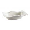 CAC WB-8 12 Oz. Porcelain Fashionware Rectangular Wave Edge Bowl/Bone White