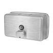 Alpine Industries 423-2 Brushed Stainless Steel 40 oz Push Button Horizontal Wall-Mount Soap Dispenser