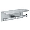Alpine Industries ALP487-B Double Standard Roll Horizontal Brushed Finish 304 Stainless Steel Wall-Mount Toilet Tissue Dispenser With Shelf Storage Rack