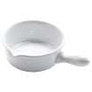 American Metalcraft CFP4 White 4 oz 5 1/8 Inch Long 3 1/2 Inch Diameter Ceramic Mini Fry Pan / Sauce Cup With Handle And Pour Spout
