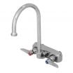 T&S Brass B-1146 - 4-Inch Center Wall Mount Workboard Mixing Faucet with Swivel Gooseneck