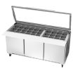 Beverage Air SPE72HC-30M-STL Mega Top Refrigerated Counter With See-thru Lid Three-section