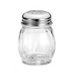 Tablecraft C260-4 6 oz Clear Swirl Glass Cheese Shaker With Perforated Chrome Plated Top