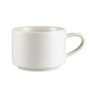 CAC China RCN-23 Clinton 7.5 Oz. Super White Porcelain Stacking Coffee Cup