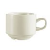 CAC China REC-1-S Rolled Edge 8.5 Oz. American White Ceramic Stacking Cup