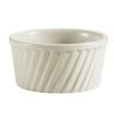 CAC China RKF-8-S 8 Oz. Bone White Porcelain Fluted Souffle Bowl