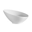 CAC China SHER-B10 Bone White 36 Oz. Porcelain Sheer Pattern Salad Bowl