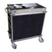 Cadco BC-2-L4 Navy MobileServ Standard Stainless Steel Beverage Cart With 4 Air Pot Wells