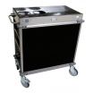 Cadco BC-2-L6 Black MobileServ Standard Stainless Steel Beverage Cart With 4 Air Pot Wells
