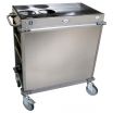 Cadco BC-2-LST Stainless Steel MobileServ Standard Beverage Cart With 4 Air Pot Wells
