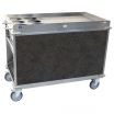Cadco BC-3-L3 Grey MobileServ Large Stainless Steel Beverage Cart With 6 Air Pot Wells