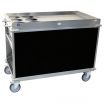 Cadco BC-3-L6 Black MobileServ Large Stainless Steel Beverage Cart With 6 Air Pot Wells