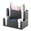 Cal-Mil 2041 Black Coffee Station Caddie Organizer for Cups Lids Straws and Stirrers - 14-1/2