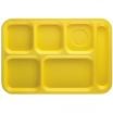 Cambro PS1014145 Yellow 10 Inch x 14 1/2 Inch 6-Compartment Rectangular Co-Polymer Penny-Saver School Tray