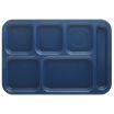 Cambro PS1014186 Navy Blue 10 Inch x 14 1/2 Inch 6-Compartment Rectangular Co-Polymer Penny-Saver School Tray