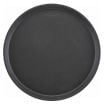 Cambro 1400CT110 Black Satin 14 Inch Diameter Round Fiberglass Non-Skid Rubber Surface Camtread Serving Tray