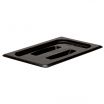 Cambro 40CWCH110 1/4 Size Black Polycarbonate Camwear Food Pan Lid w/ Handles