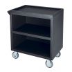 Cambro BC330110 Black 33-1/8 Inch Three Shelf Standard Service Cart with Three Enclosed Sides