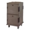 Cambro UPC1600HD131 Dark Brown Ultra Camcart Insulated Front Loading Food Pan Carrier w/ Heavy Duty Casters