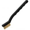 Carlisle 4127000 Black 7 Inch Flo-Pac Plastic Handle Toothbrush Style Utility Brush With 1/2 Inch Brass Bristles