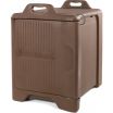 Carlisle XT3000R01 Brown 5 Pan Cateraide Slide 'N Seal End Loading Polyethylene Insulated Food Pan Carrier With Sliding Lid And Molded-In Tethered Lock Pin