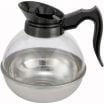 Winco CD-64K 64 oz. Polycarbonate Coffee Decanter with Stainless Steel Bottom and Black Handle