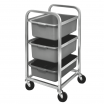 Channel Mfg BBC-3 21-1/2” Wide Aluminum Bus Box Utility Cart With 3 Shelves