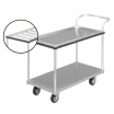 Channel Mfg WPC2539 22-3/4” Wide Aluminum Wet Produce Cart With 2 Shelves And Reversible Top