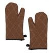 Chef Approved 167POM13 Flame Retardant Brown Cotton Oven Mitt Ambidextrous - 13