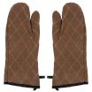Chef Approved 167POM17 Flame Retardant Brown Cotton Oven Mitt Ambidextrous -  17