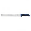 Dexter 360™ S360-12SCC-PCP 36011C 12” DEXSTEEL™ High Carbon Steel Scalloped Slicing Knife with Blue Polypropylene / Santoprene Handle