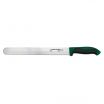 Dexter 360™ S360-12SCG-PCP 36011G 12” DEXSTEEL™ High Carbon Steel Scalloped Slicing Knife with Green Polypropylene / Santoprene Handle