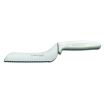 Dexter S163-5SC-PCP 13603 Sani-Safe 5 Inch High Carbon Steel Offset Scalloped Utility Slicer With Textured White Handle