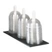 Dispense-Rite FDL-3 Countertop Flat Dome Lid Dispenser With Three Sections