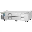 Everest Refrigeration ECB82-84D4 84 Inch Two Section Four Drawer Side Mount Refrigerated Chef Base 115V