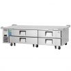 Everest Refrigeration ECB82-86D4 86.25 Inch Two Section Four Drawer Side Mount Refrigerated Chef Base 115V