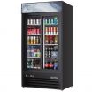 Everest Refrigeration EMGR33B 39.375 Inch Black Double Sliding Glass Door Merchandiser Refrigerator 33 Cubic Feet