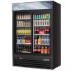 Everest Refrigeration EMGR48B 53.125 Inch Black Double Sliding Glass Door Merchandiser Refrigerator 48 Cubic Feet