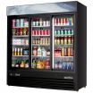 Everest Refrigeration EMGR69B 72.875 Inch Black Three Sliding Glass Door Merchandiser Refrigerator 69 Cubic Feet