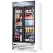 Everest Refrigeration EMSGR33 39.375 Inch White Double Swing Glass Door Merchandiser Refrigerator 36 Cubic Feet