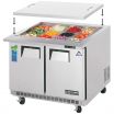 Everest Refrigeration EOTPS2 35.625 Inch Two Section Back Mount Open Top Prep Table 10 Cubic Feet