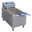 Globe PF16E 16 LBS Electric Stainless Steel Countertop Fryer - 208/240V